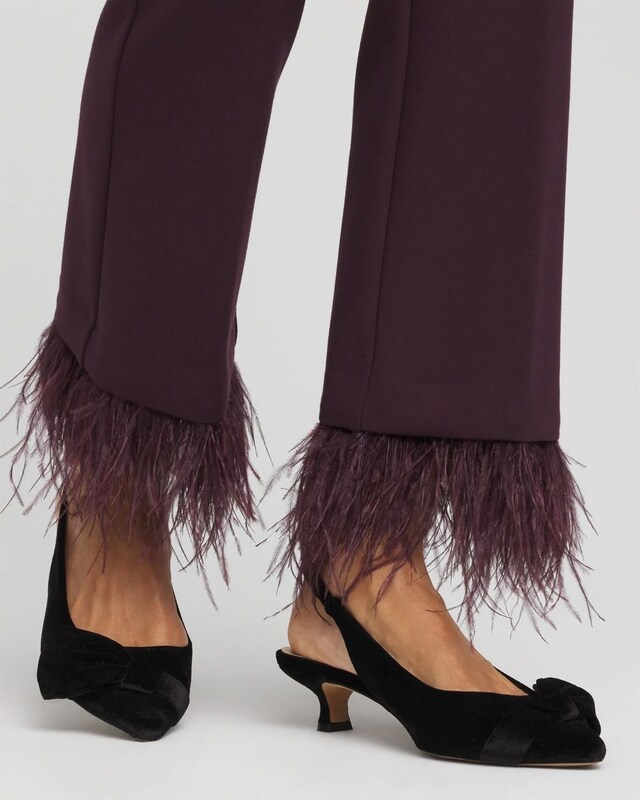 Juliet Feathered Flared Cropped Pants - image 4